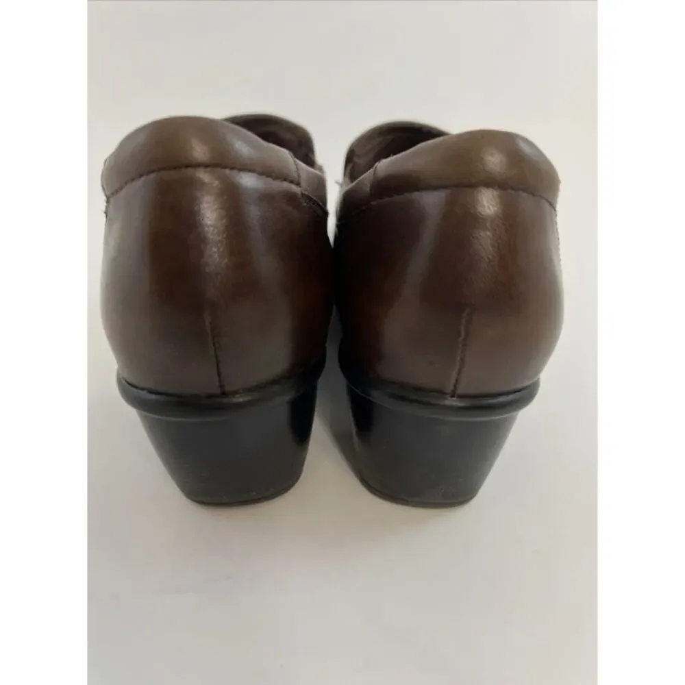Clarks Bendables Brown Leather Booties 38479 loafers size 10M